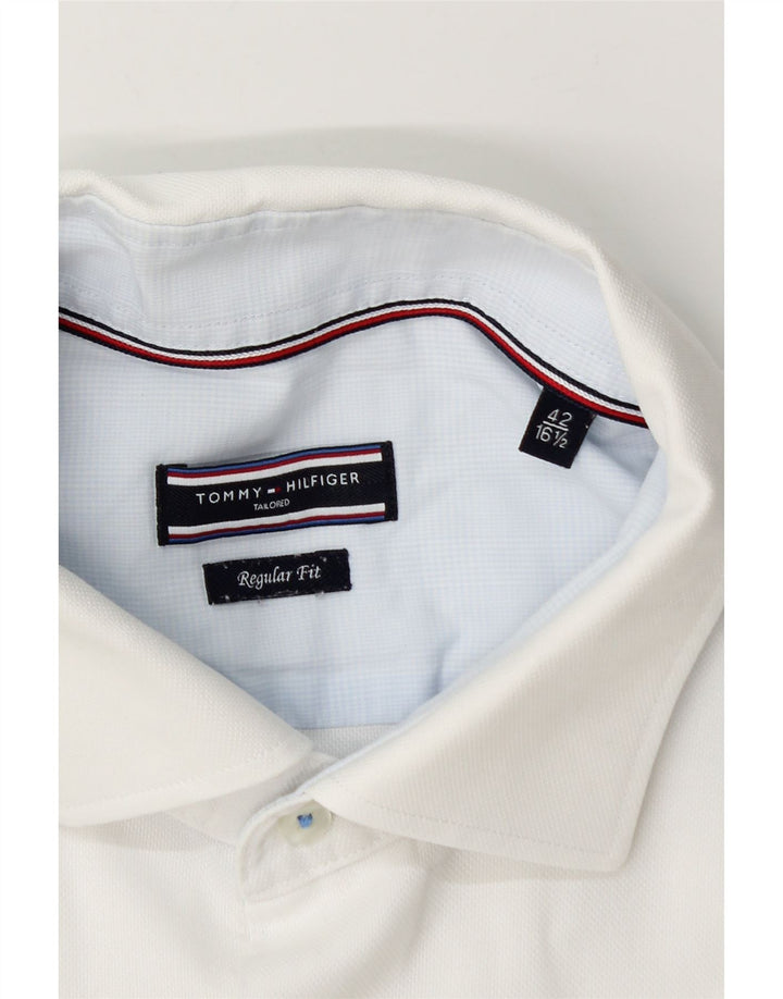 Tommy Hilfiger Mens Regular Fit Shirt Size 42 16 1/2 Large White