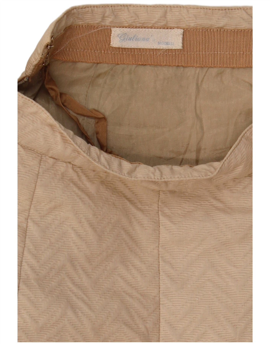 VINTAGE Womens Straight Skirt W27 Small  Beige Chevron