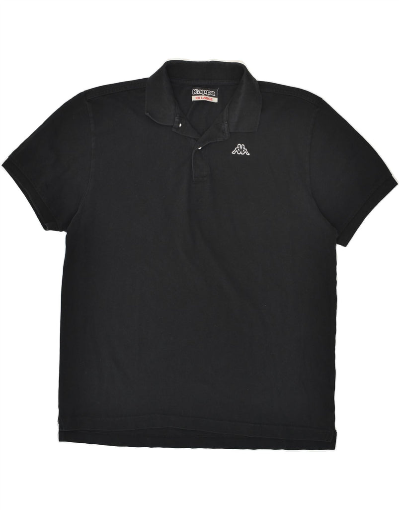 KAPPA Mens Polo Shirt 2XL Black Cotton Vintage Kappa and Second-Hand Kappa from Messina Hembry 