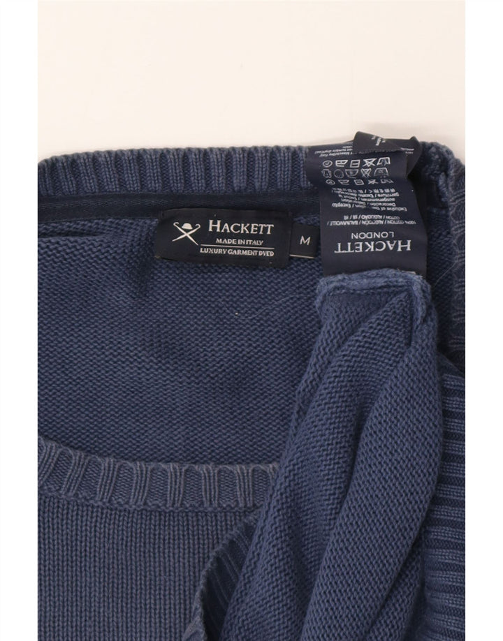 HACKETT Mens Crew Neck Jumper Sweater Medium Navy Blue Cotton