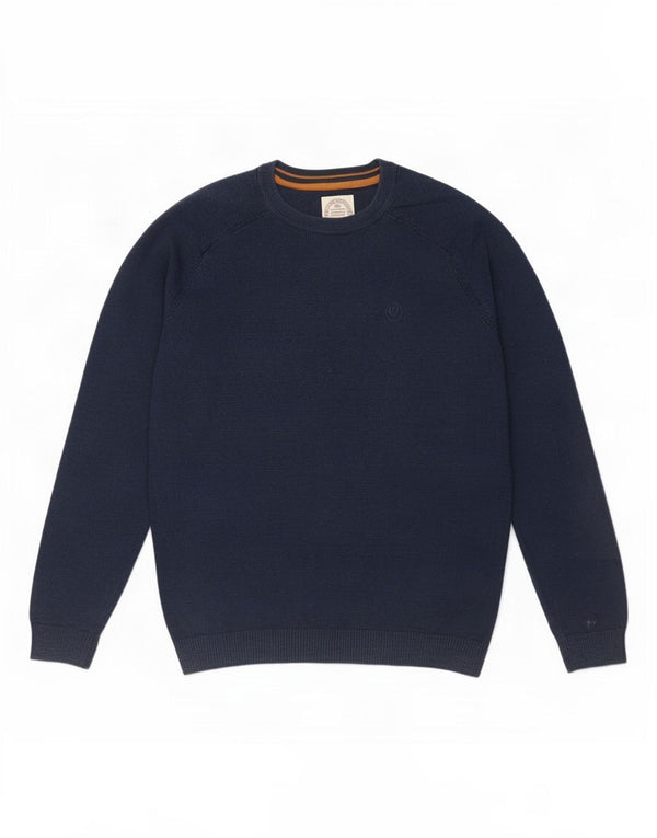 Fat Face Mens Crew Neck Jumper Sweater Medium Navy Blue Cotton