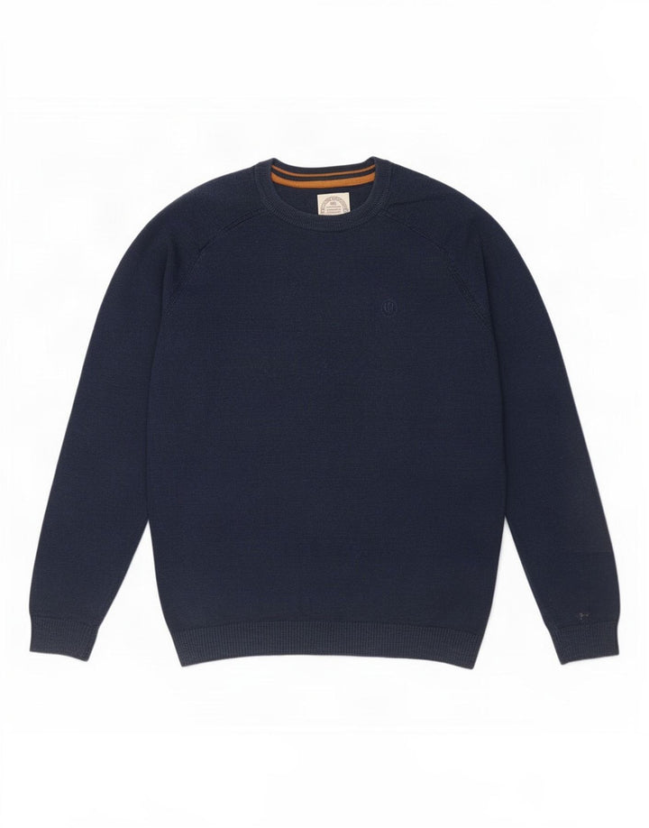 Fat Face Mens Crew Neck Jumper Sweater Medium Navy Blue Cotton