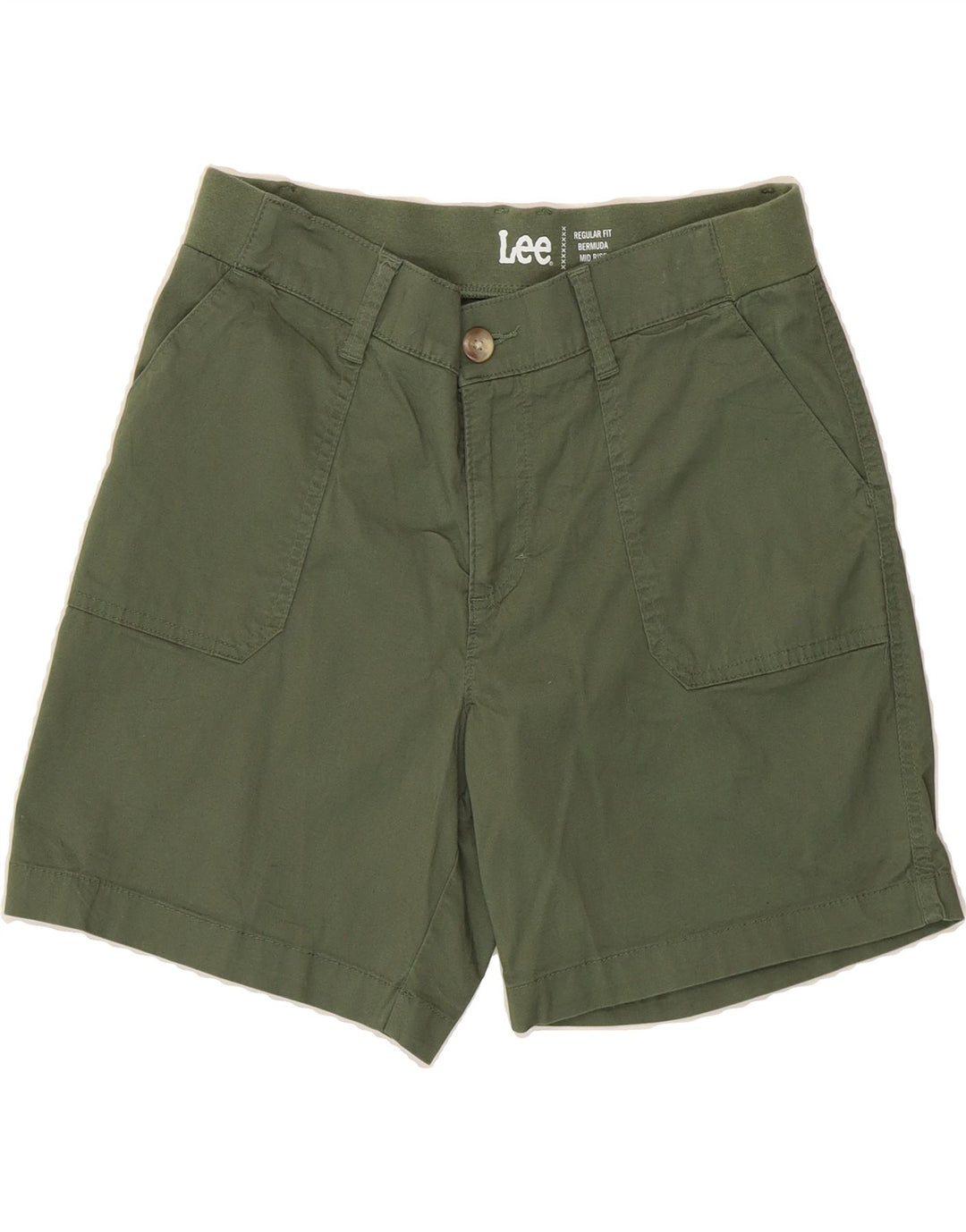 LEE Womens Mid Rise Regular Fit Bermuda Shorts US 10 Large W32  Green Vintage Lee and Second-Hand Lee from Messina Hembry 