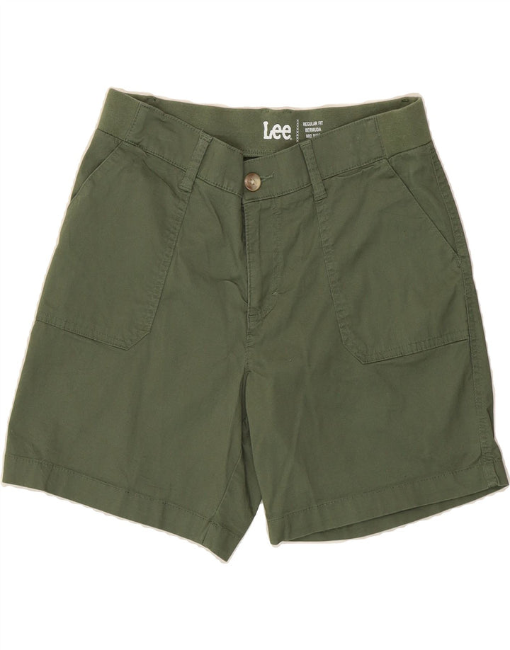 LEE Womens Mid Rise Regular Fit Bermuda Shorts US 10 Large W32  Green Vintage Lee and Second-Hand Lee from Messina Hembry 