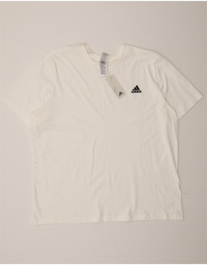 Adidas Mens T-Shirt Top 2XL White Cotton