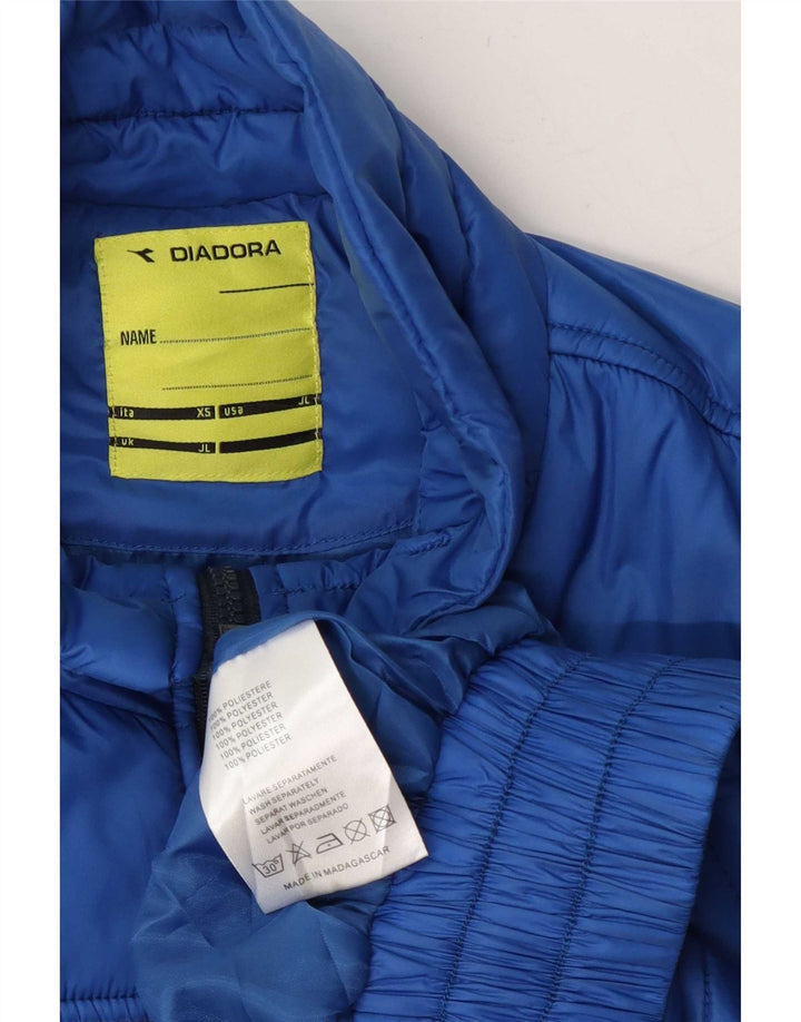 Diadora Boys Graphic Padded Jacket 9-10 Years Large Blue Polyester