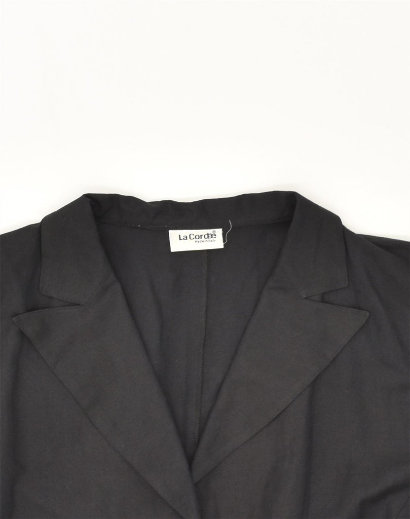 LA CORDEE Womens Short Sleeve 3 Button Blazer Jacket UK 20 2XL Black | Vintage La Cordee | Thrift | Second-Hand La Cordee | Used Clothing | Messina Hembry 