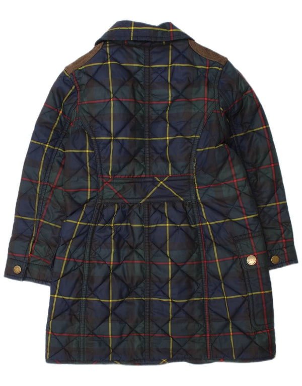 Ralph Lauren Girls Quilted Jacket 3-4 Years Navy Blue Check