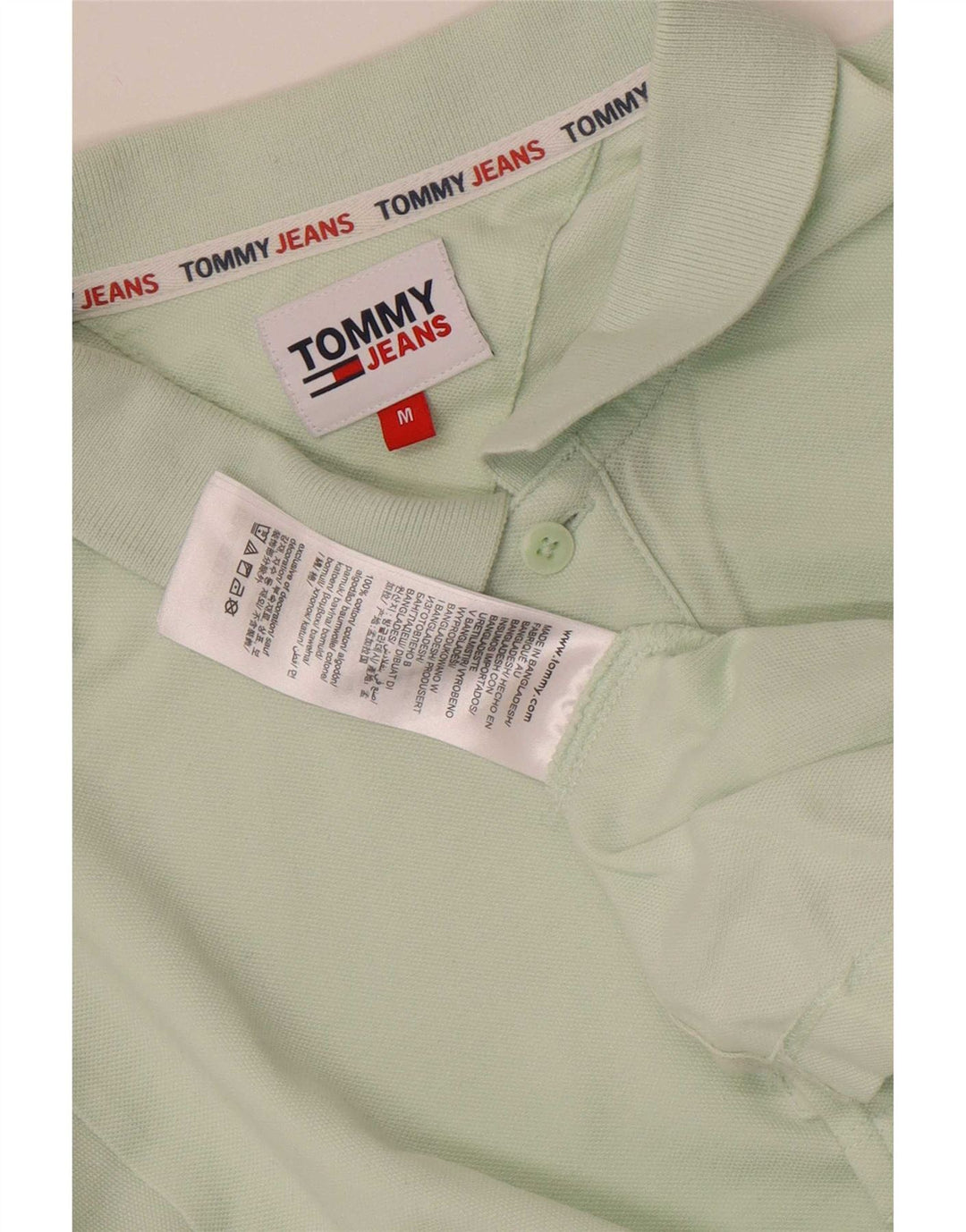 Tommy Hilfiger Mens Polo Shirt Medium Green Cotton