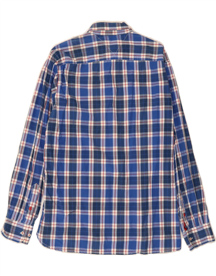TOMMY HILFIGER Mens Custom Fit Shirt Large Blue Check Cotton Vintage Tommy Hilfiger and Second-Hand Tommy Hilfiger from Messina Hembry 