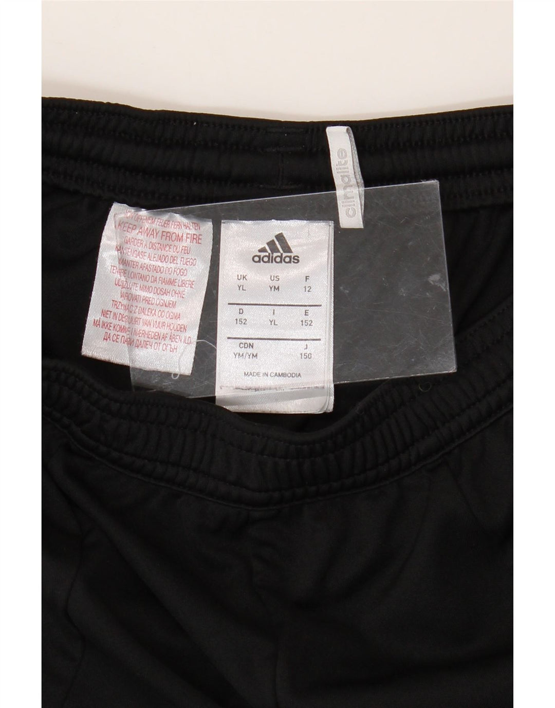ADIDAS Boys Climalite Sport Shorts 11-12 Years Large Black Colourblock