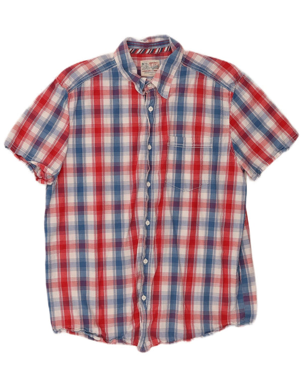 Wrangler Mens Short Sleeve Shirt Large Multicoloured Check Cotton