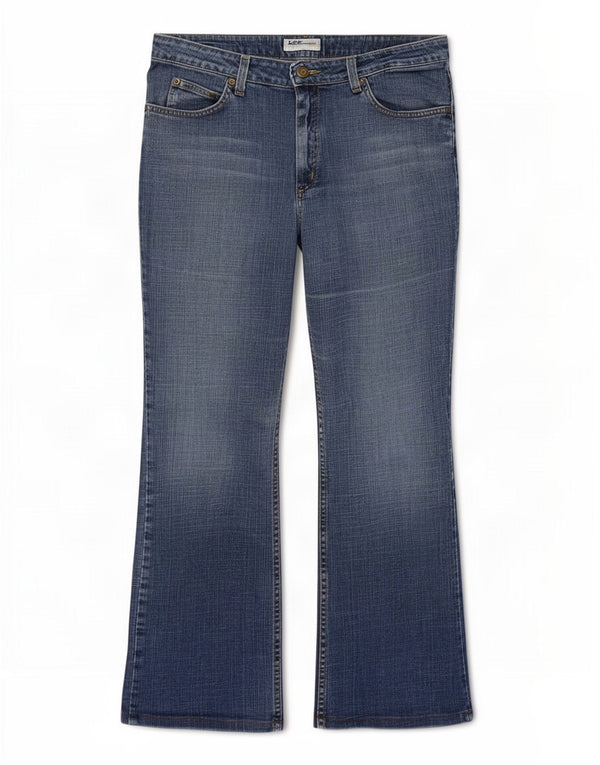 Lee Womens Cameron Bootcut Jeans W36 L28 Blue Cotton
