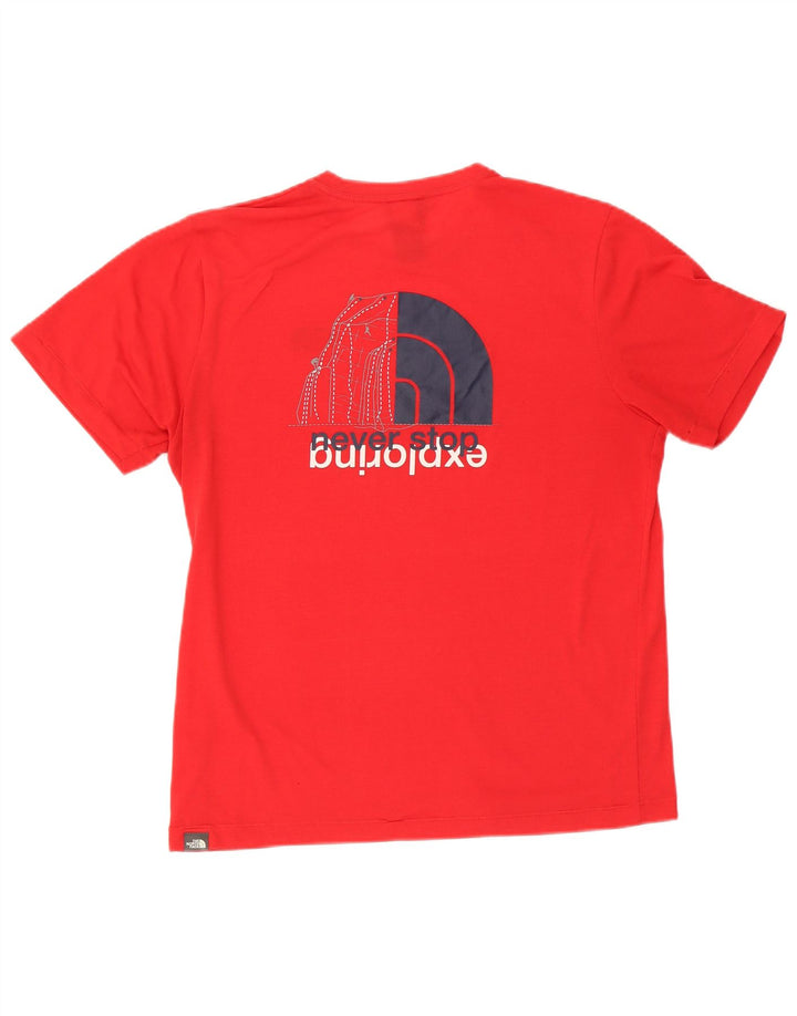 The North Face Mens Graphic T-Shirt Top Medium Red Polyester