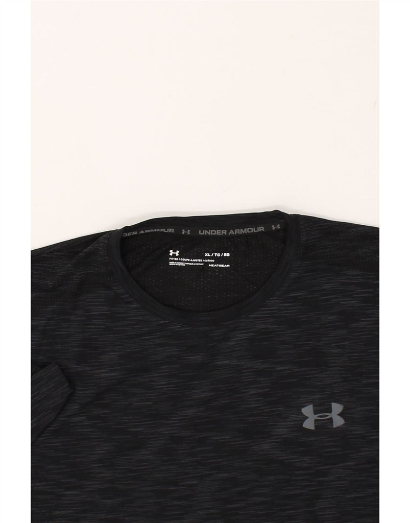 UNDER ARMOUR Mens Heat Gear T-Shirt Top XL Black Flecked | Vintage Under Armour | Thrift | Second-Hand Under Armour | Used Clothing | Messina Hembry 