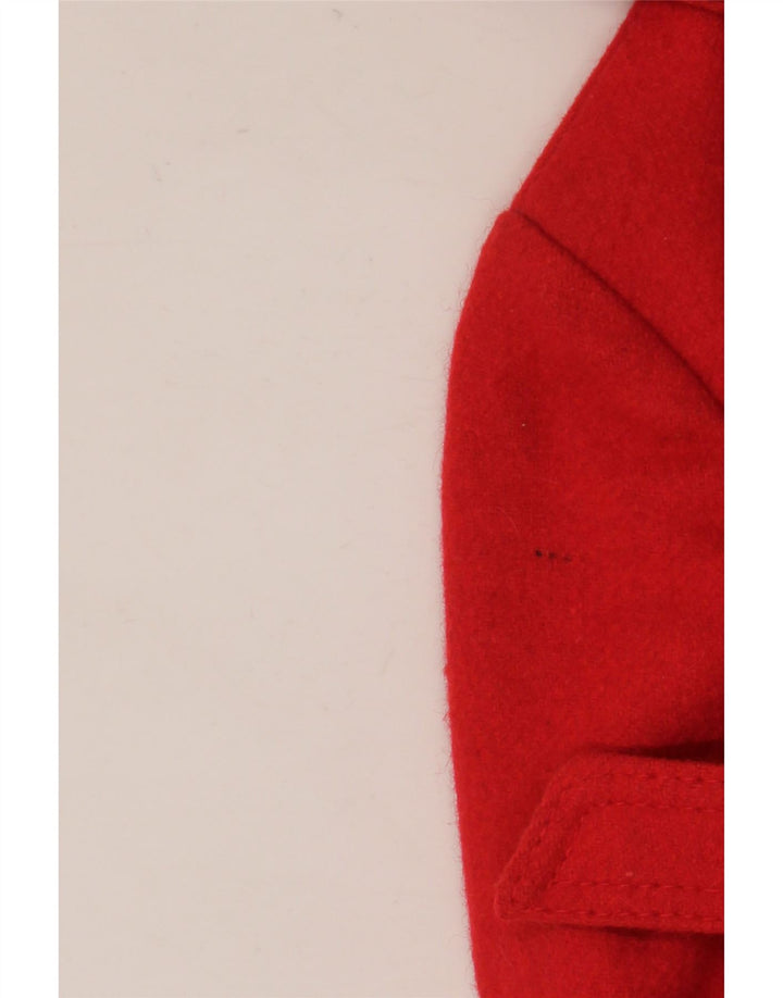 Vintage Girls Hooded Overcoat 11-12 Years Red Wool
