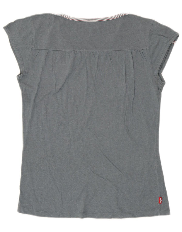 Levi's Womens Graphic T-Shirt Top UK 14 Large Grey Cotton