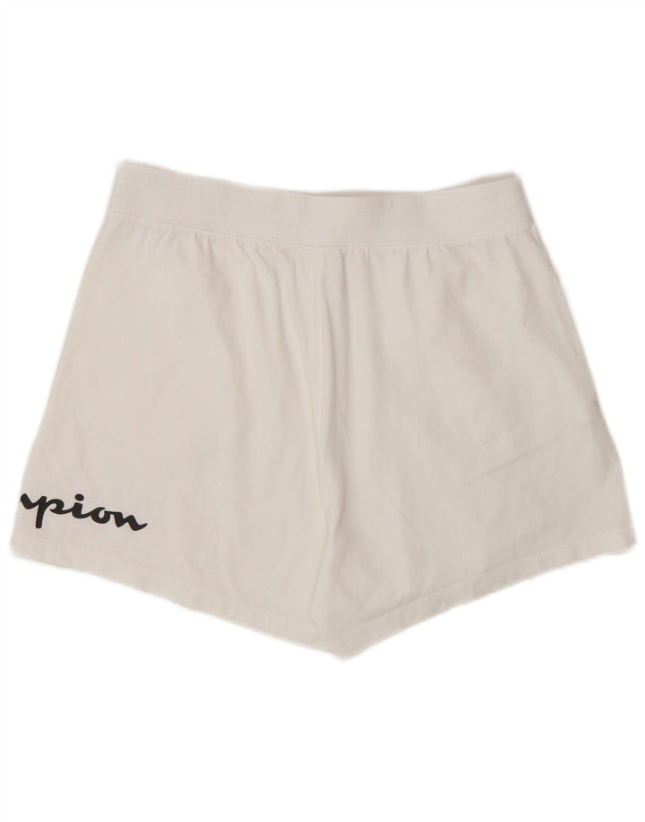 Champion Womens Graphic Sport Shorts UK 12 Medium  White