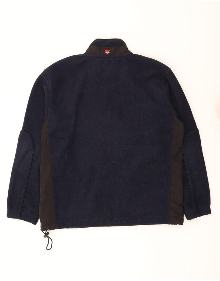 IZOD Mens Fleece Jacket UK 40 Large Navy Blue Colourblock Polyester Vintage Izod and Second-Hand Izod from Messina Hembry 