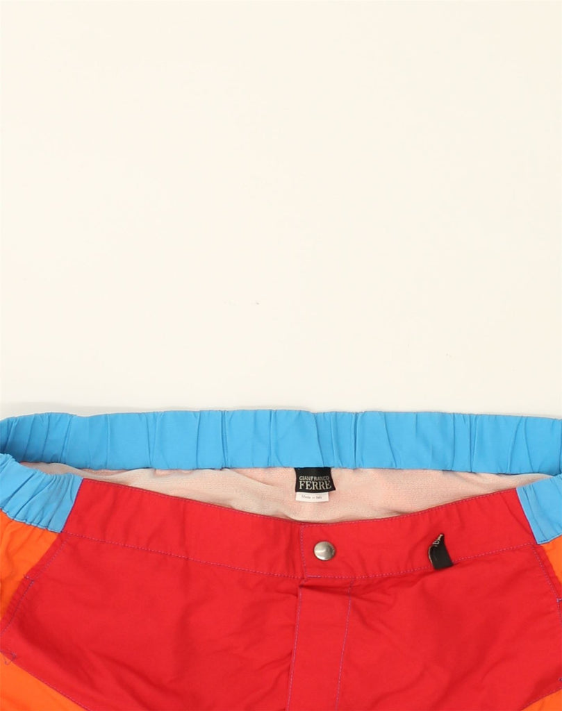 GIANFRANCO FERRE Mens Graphic Swimming Shorts IT 52 Large Orange | Vintage Gianfranco Ferre | Thrift | Second-Hand Gianfranco Ferre | Used Clothing | Messina Hembry 