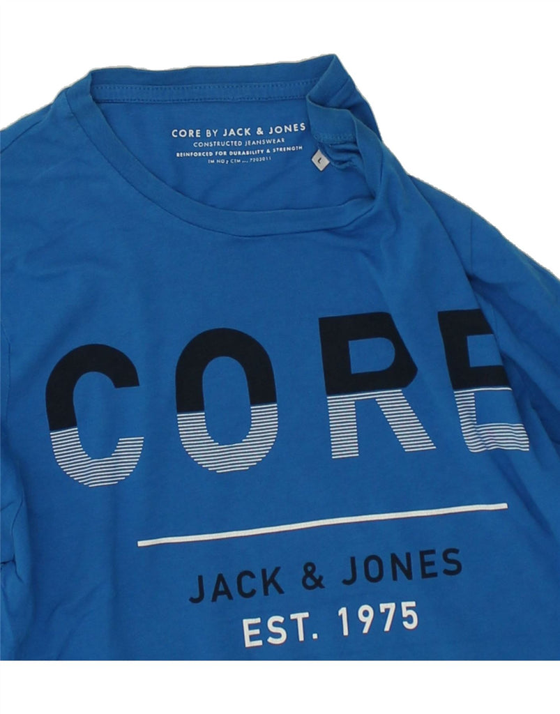 JACK & JONES Mens Graphic Top Long Sleeve Large Blue Cotton | Vintage Jack & Jones | Thrift | Second-Hand Jack & Jones | Used Clothing | Messina Hembry 