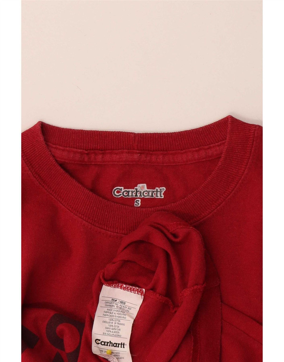 Carhartt Mens Graphic T-Shirt Top Small Red Cotton