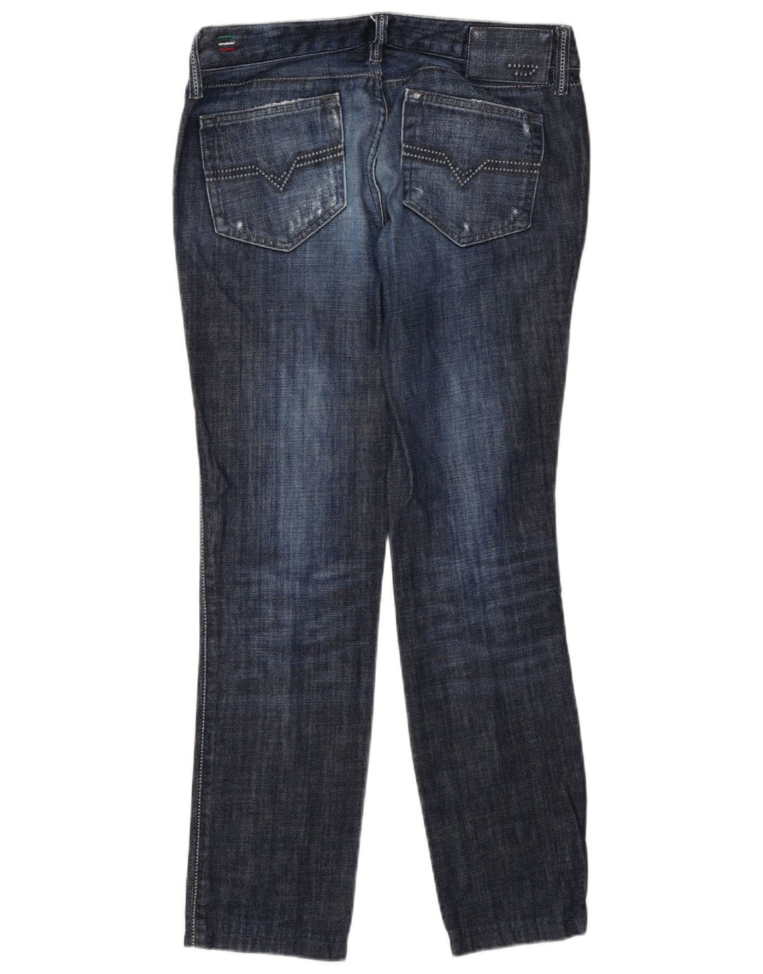 Diesel Womens Cuddy Distressed Slim Jeans W27 L30 Blue Cotton