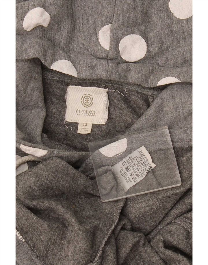 Element Womens Hoodie Jumper US 12 Large Grey Polka Dot Cotton