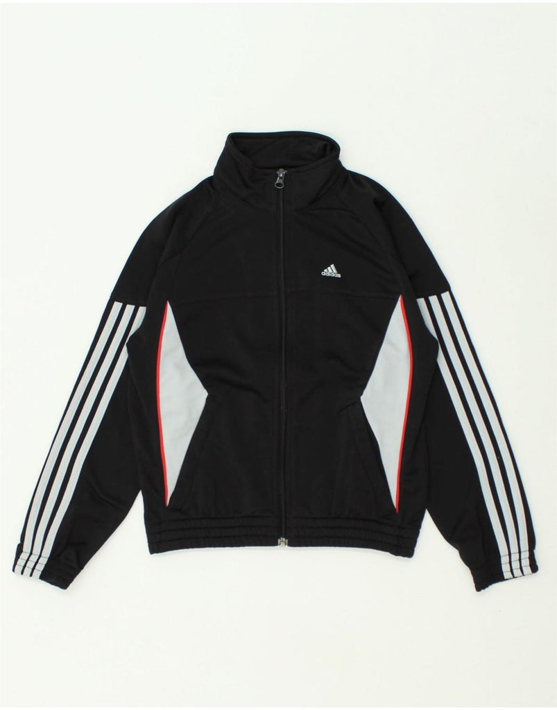 ADIDAS Boys Graphic Tracksuit Top Jacket 9-10 Years Black Colourblock | Vintage Adidas | Thrift | Second-Hand Adidas | Used Clothing | Messina Hembry 