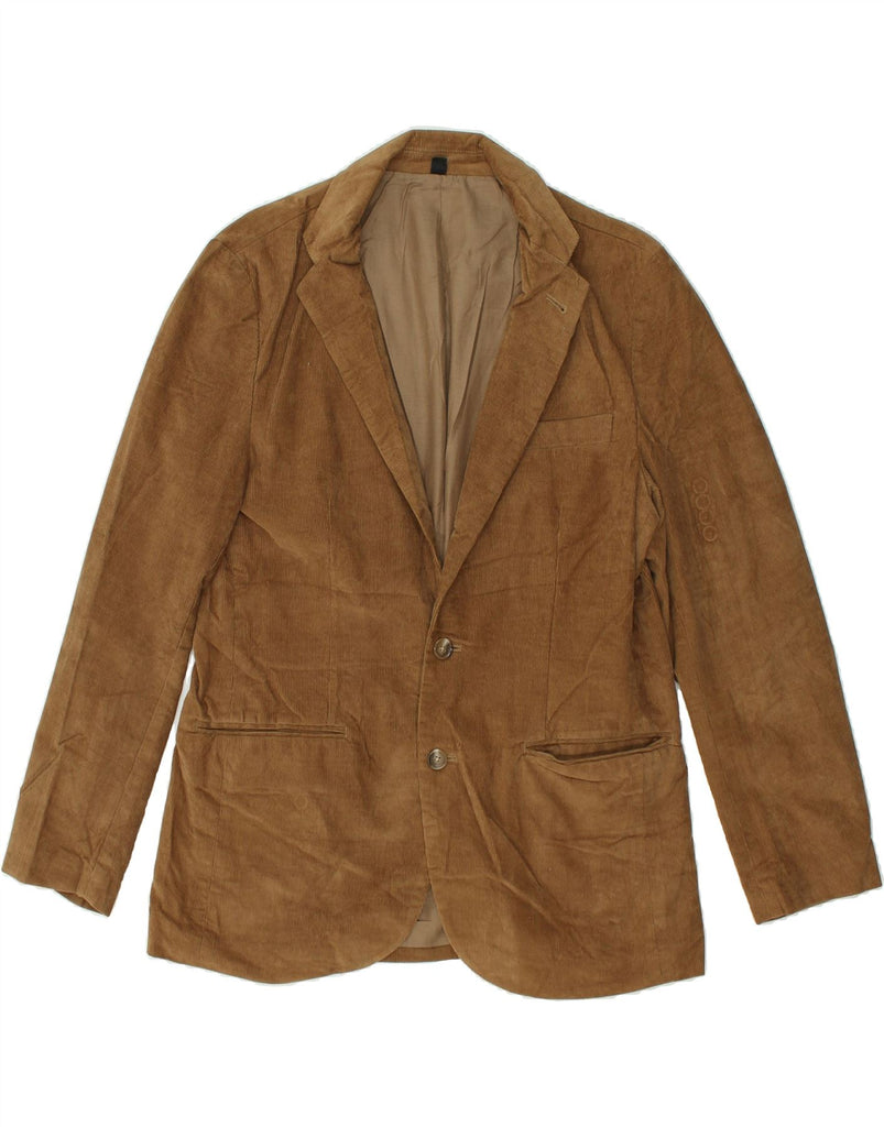 J. CREW Mens Corduroy 2 Button Blazer Jacket UK 38 Medium Brown Cotton | Vintage J. Crew | Thrift | Second-Hand J. Crew | Used Clothing | Messina Hembry 