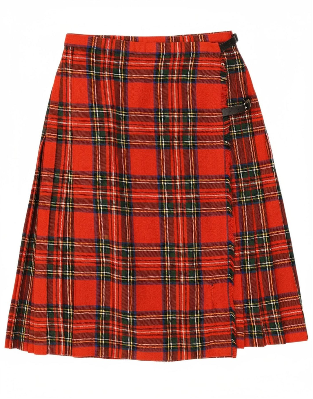 JEDBURGH KILTMAKERS Womens Wrap Skirt W30 Medium Red Plaid Acrylic