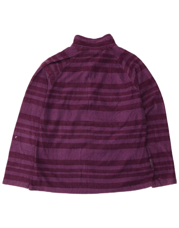 Mountain Warehouse Womens Zip Neck Fleece Jumper UK 20 2XL Purple Striped
