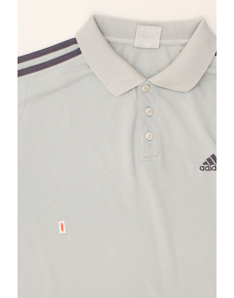 ADIDAS Mens Polo Shirt UK 42/44 Large Blue Cotton | Vintage Adidas | Thrift | Second-Hand Adidas | Used Clothing | Messina Hembry 