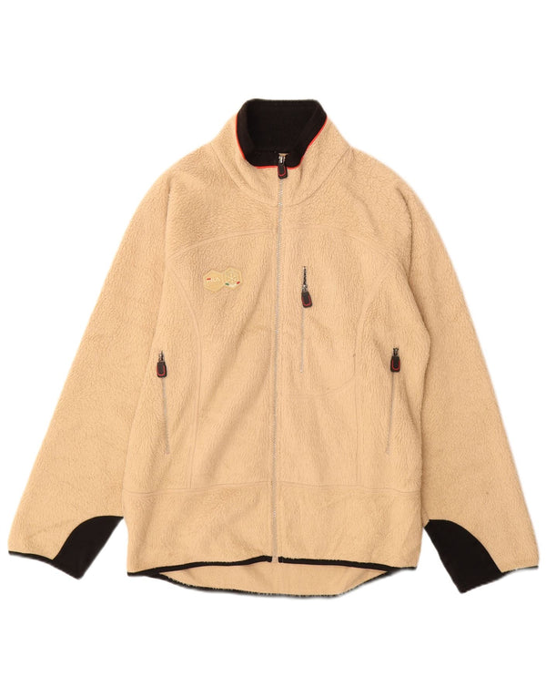 Fila Mens Italia Fleece Jacket UK 36 Small Beige Colourblock Polyester
