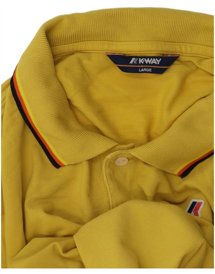 K-WAY Mens Polo Shirt Large Yellow