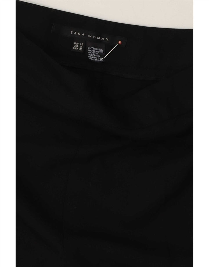 Zara Womens Wide Leg Casual Trousers EU 40 Medium W30 L30 Black Polyester