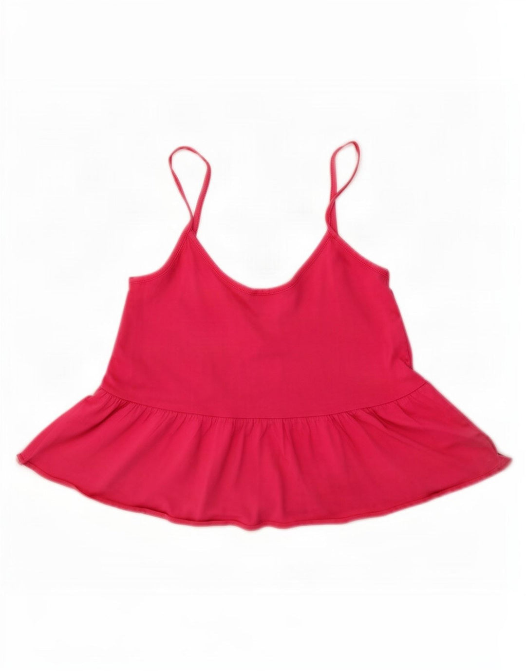 Benetton Womens Cami Top UK 6 XS Pink Cotton
