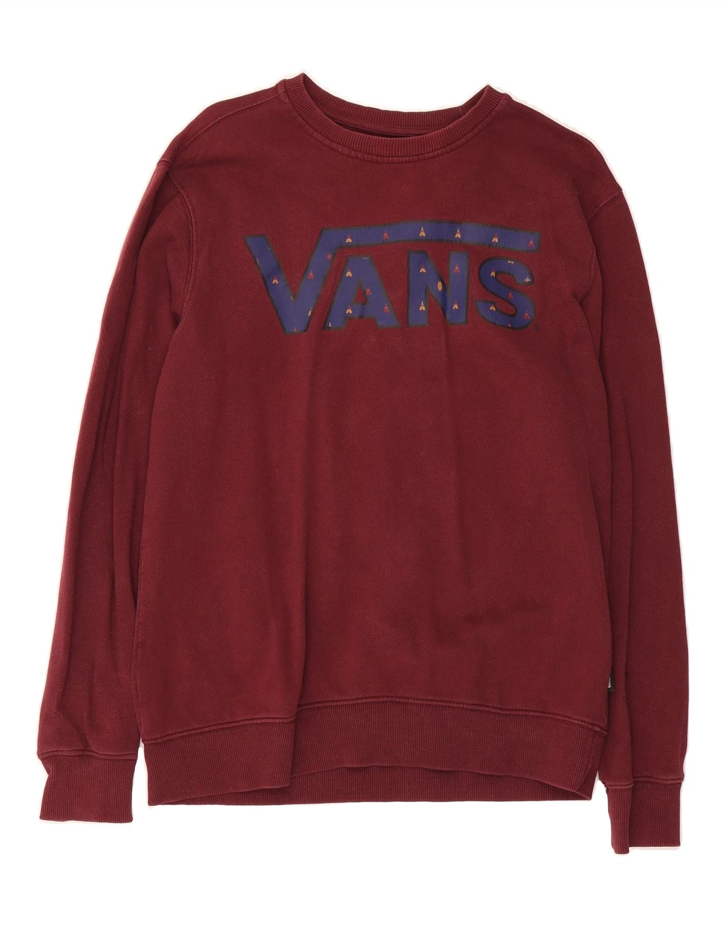 Burgundy Vans Red Jumper VANS Mens Graphic Sweatshirt Jumper Small
