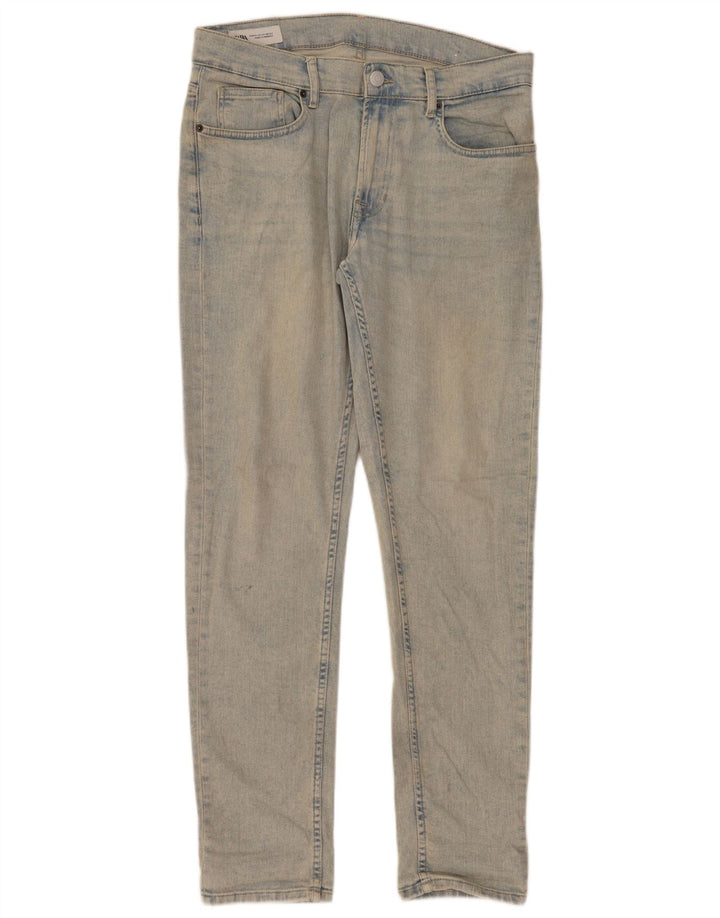 Zara Mens Slim Jeans EU 42 Large W32 L32 Blue Cotton