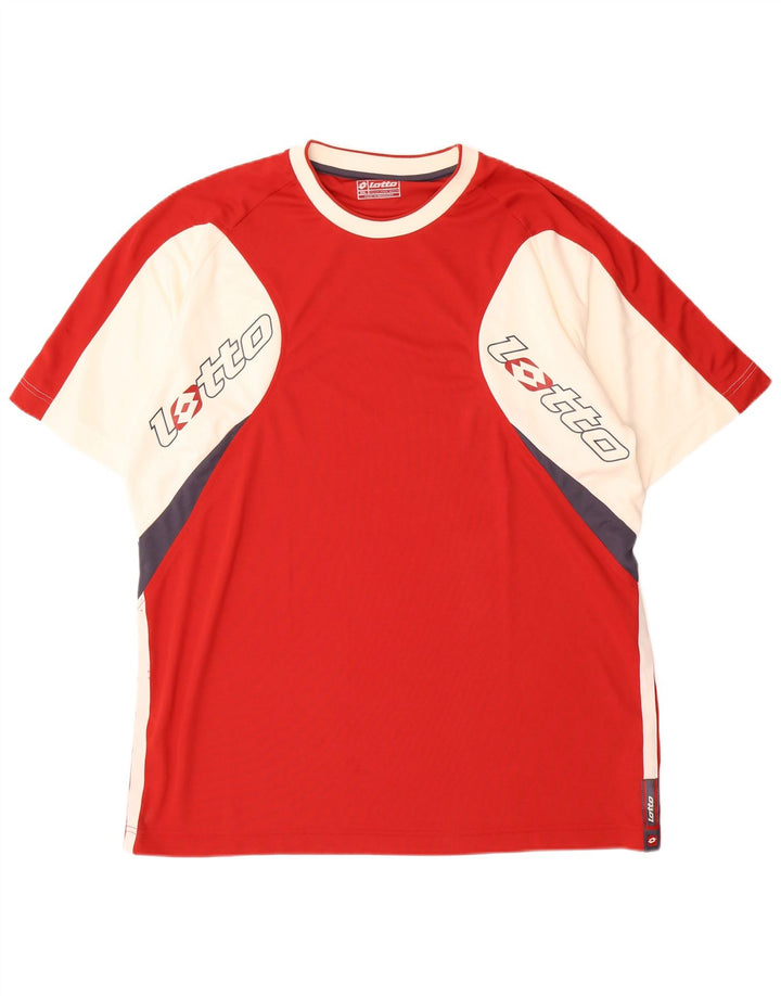 Lotto Mens Graphic T-Shirt Top 2XL Red Colourblock Polyester
