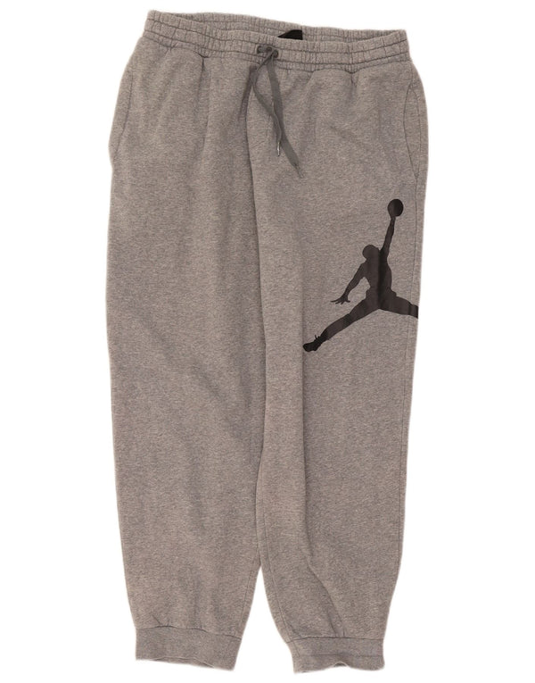 Jordan Mens Graphic Tracksuit Trousers Joggers Large Grey Flecked