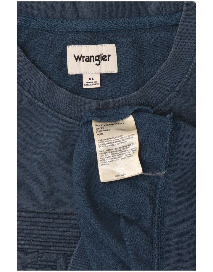 WRANGLER Mens Graphic Sweatshirt Jumper XL Blue Cotton