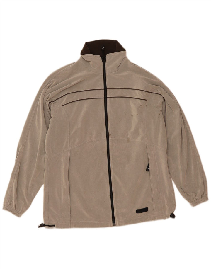 Asics Mens Tracksuit Top Jacket Medium Grey Striped