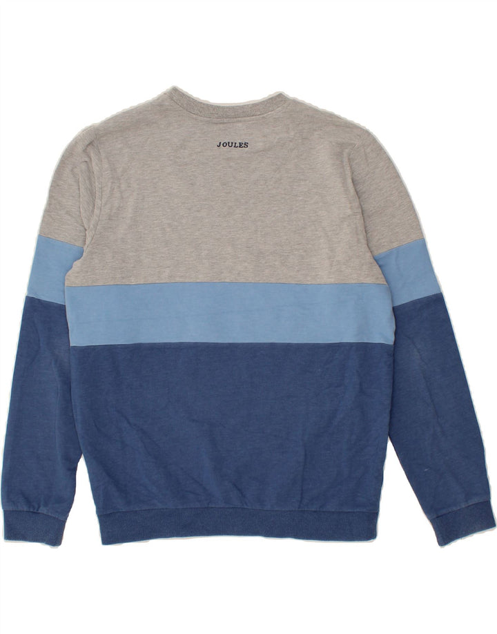 JOULES Womens Sweatshirt Jumper UK 14 Medium Navy Blue Colourblock Cotton Vintage Joules and Second-Hand Joules from Messina Hembry 