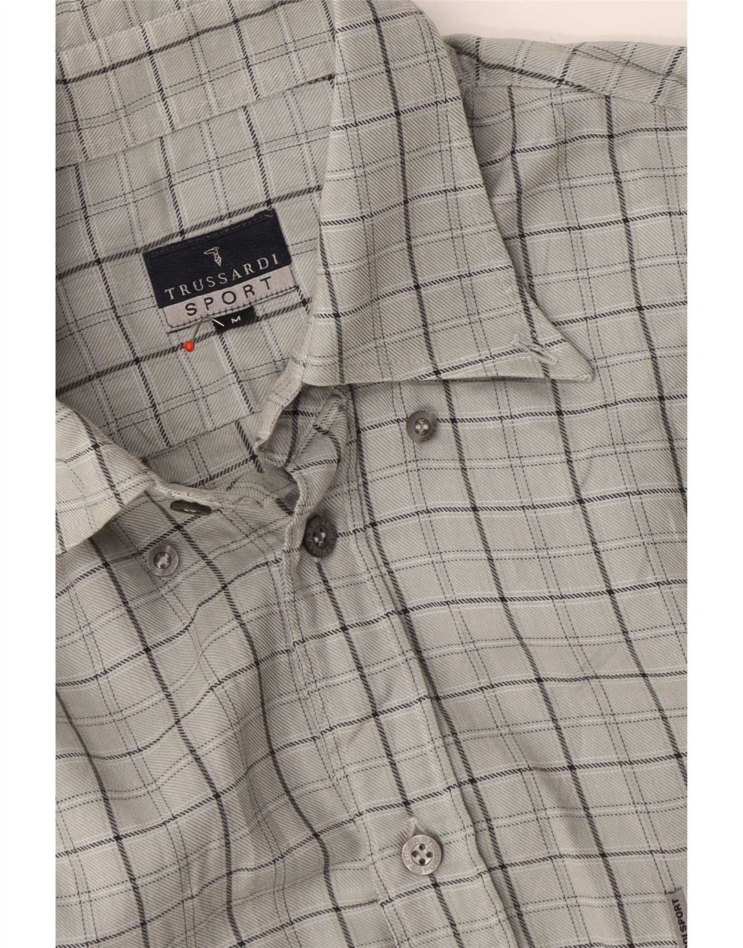 Trussardi Mens Shirt Medium Grey Check