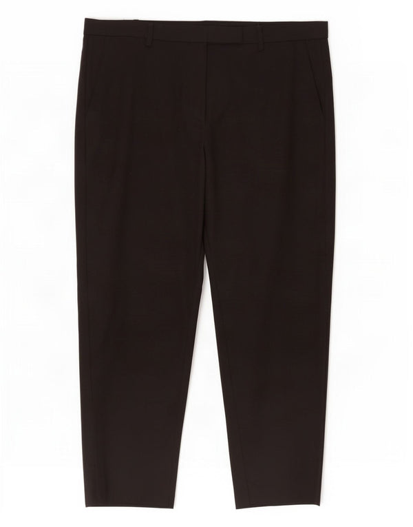 Marks & Spencer Womens Tapered Cropped Trousers UK 18 XL W38 L25 Black