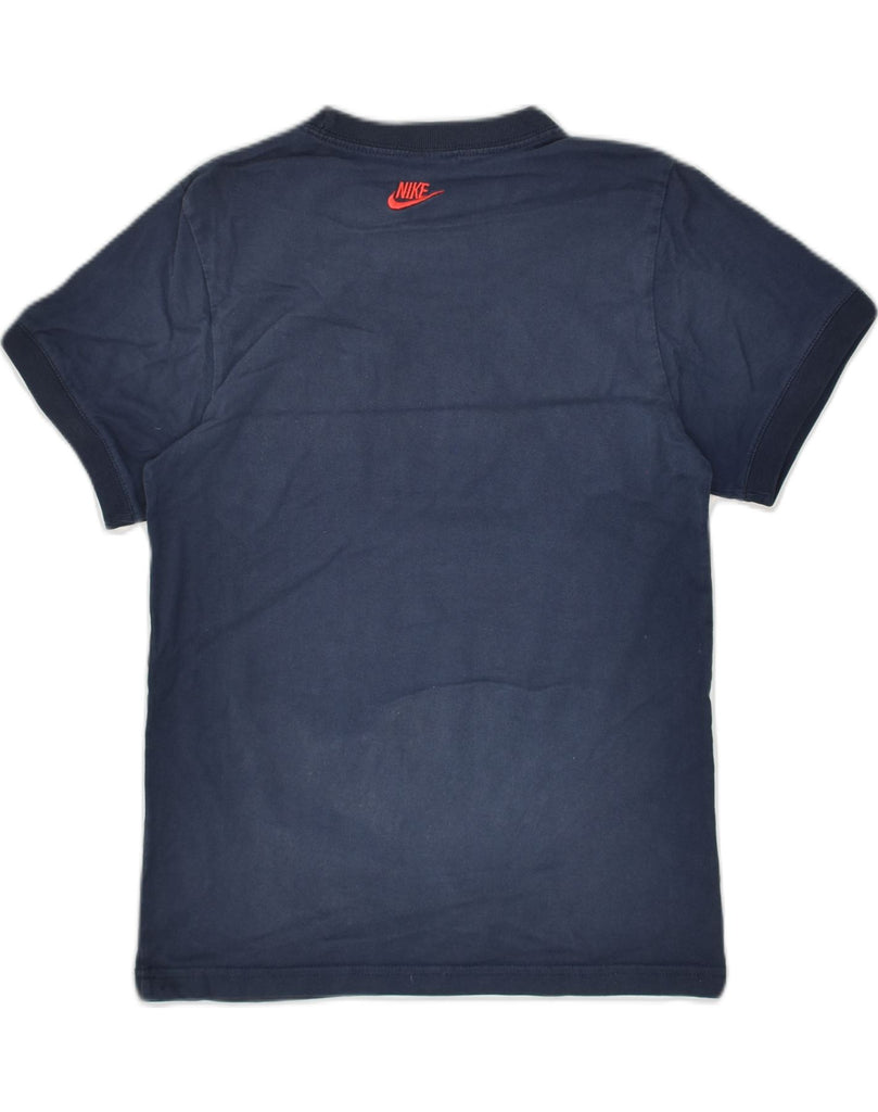 NIKE Boys Graphic T-Shirt Top 7-8 Years XL Navy Blue Cotton | Vintage Nike | Thrift | Second-Hand Nike | Used Clothing | Messina Hembry 