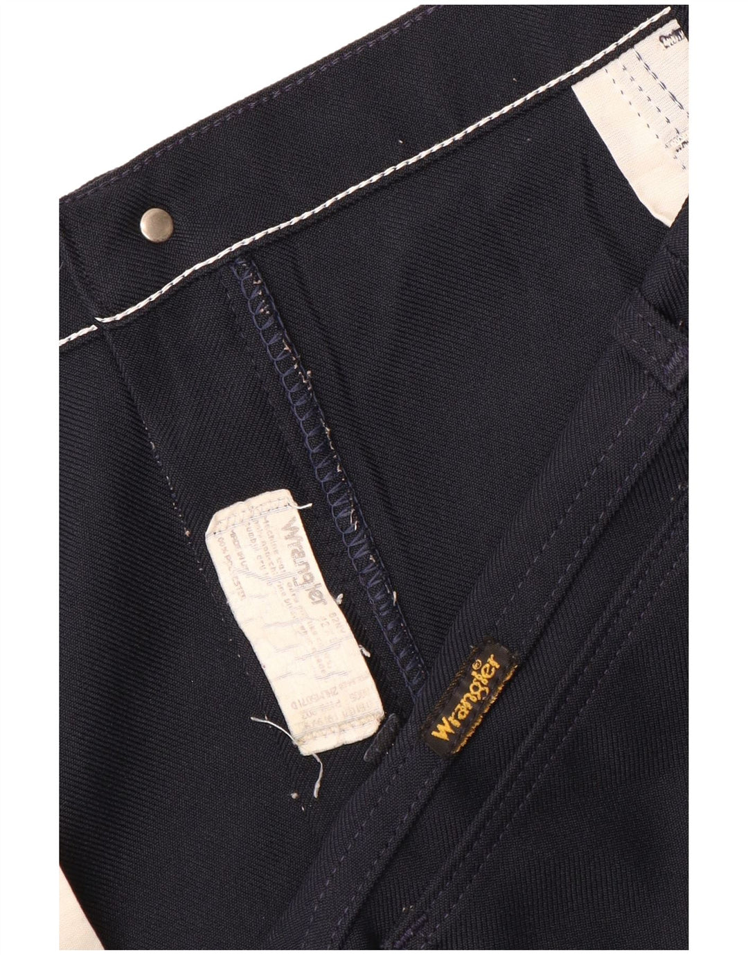 WRANGLER Mens Straight Casual Trousers W42 L30  Navy Blue Polyester