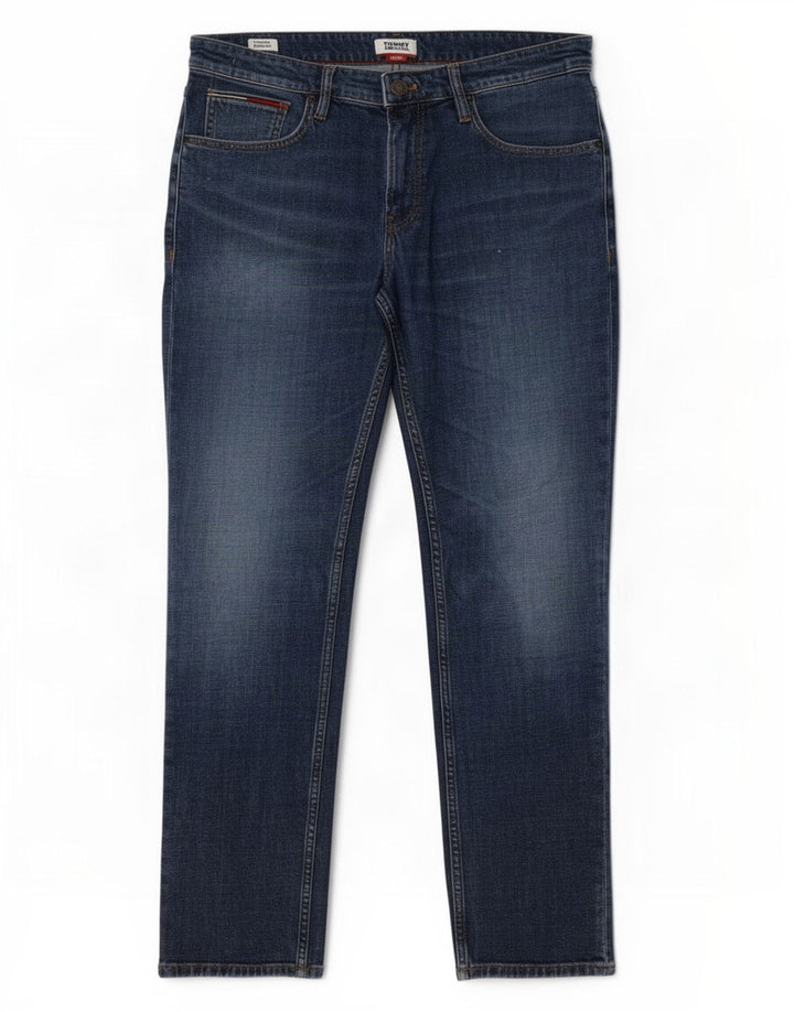 Tommy Hilfiger Mens Straight Jeans W34 L32 Blue Cotton