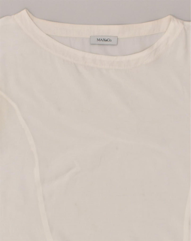 MAX & CO. Womens T-Shirt Top UK 14 Medium White | Vintage Max & Co. | Thrift | Second-Hand Max & Co. | Used Clothing | Messina Hembry 